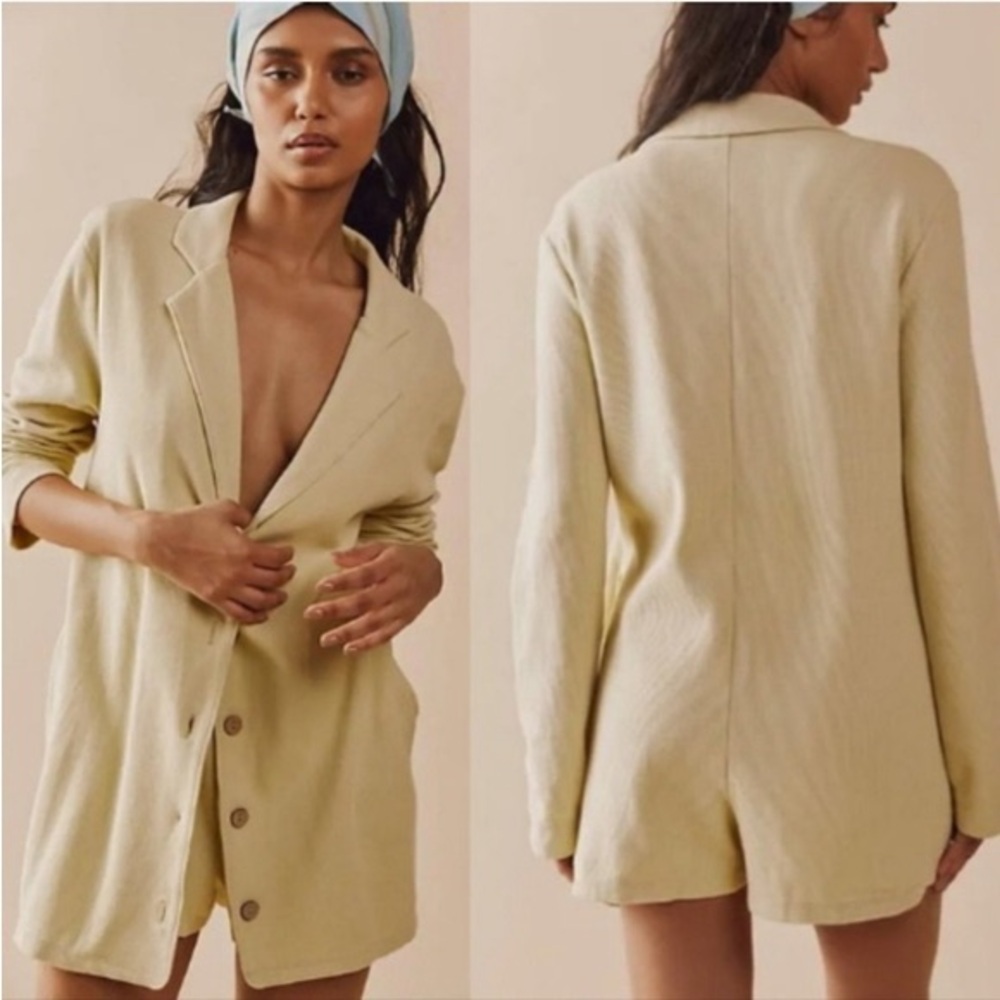 FREE PEOPLE Beach Lizzie Romper Blazer Size Medium